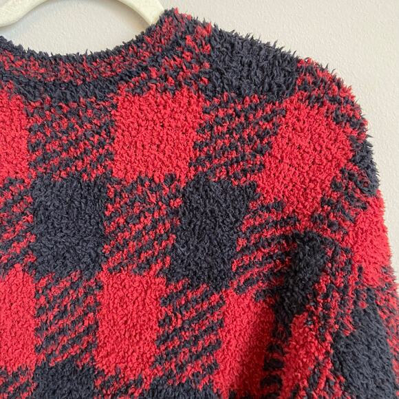 Skims Cozy Knit Buffalo Check Pullover Sweater Size Small / Medium - Picture 4 of 6